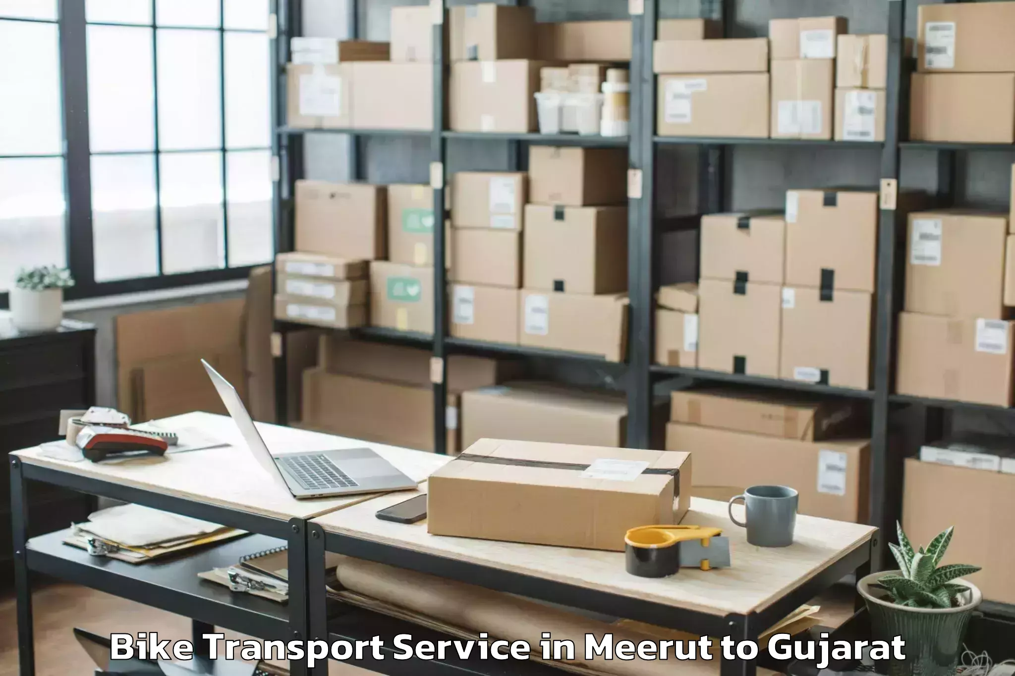 Book Meerut to Utran Bike Transport Online